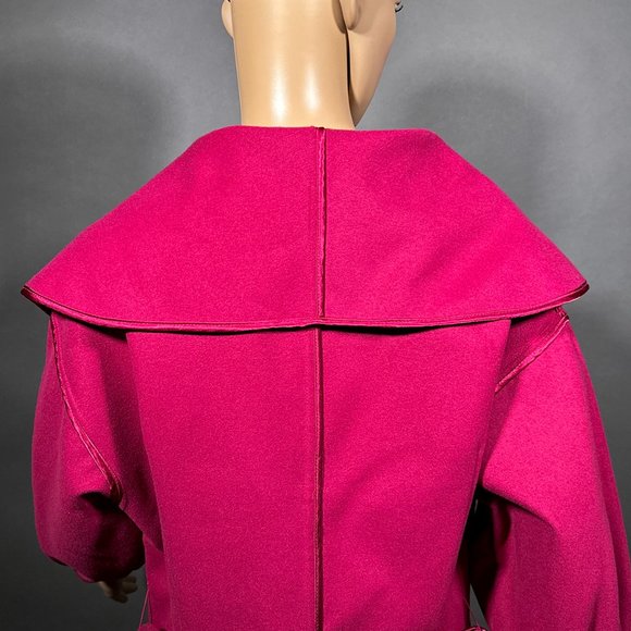 Luii Wide Collar Double Breast‎ Coat With Belt Size M - Picture 4 of 15